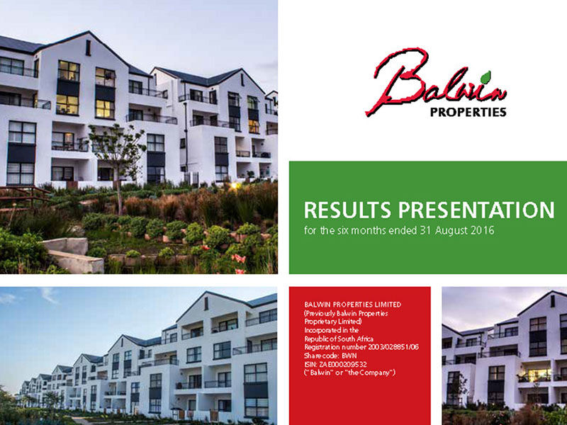 2016 Results Presentation for six months ended August